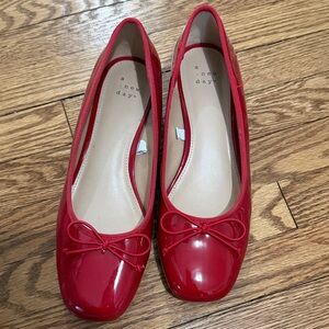 A New Day Glossy Red vintage inspired heels size 8